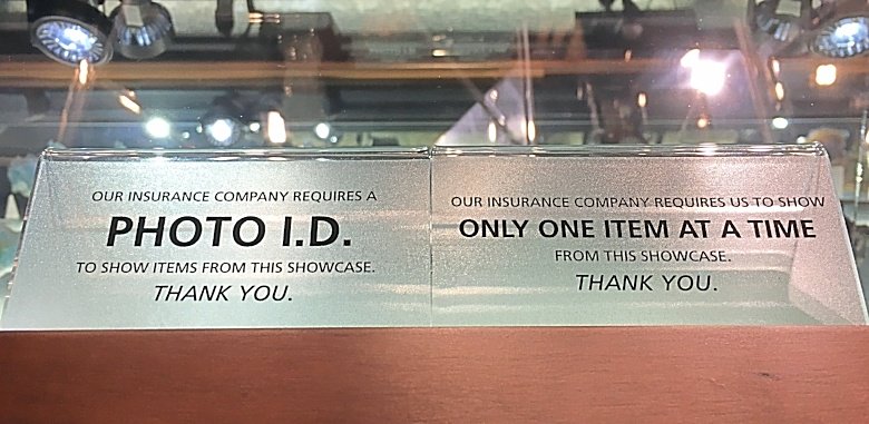 Acrylic displays in showcase